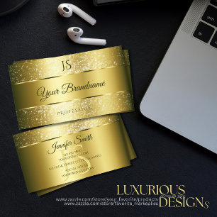 Carte De Visite Parties scintillant Or de luxe Stars Initiales Qua