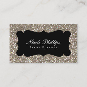 Carte De Visite Parties scintillant or et noir Glam Chic Style Car
