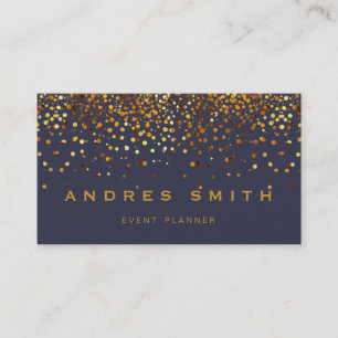 Carte De Visite Parties scintillant Or Faux Foil Confetti Noir