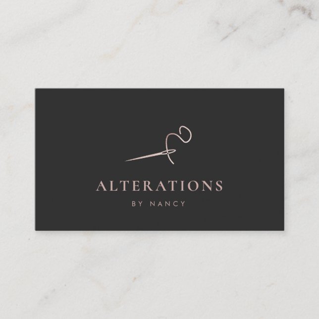 Carte De Visite Parties scintillant or Rose à aiguilles à coudre (Devant)