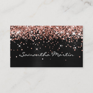 Carte De Visite Parties scintillant or Rose brillant noir Foil