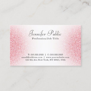 Carte De Visite Parties scintillant or rose rose tendance moderne 