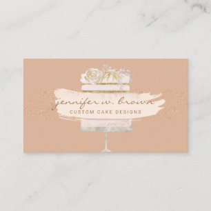 Carte De Visite Parties scintillant orange Floral Boulangerie Pâti