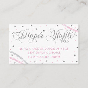 Carte De Visite Parties scintillant & Perles Raffle Ticket, Gris R