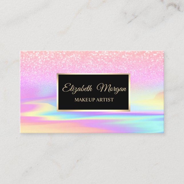 Carte De Visite Parties scintillant professionnelle Holographique  (Devant)