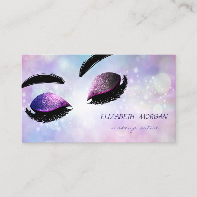 Carte De Visite Parties scintillant professionnelle moderne Lashes (Devant)