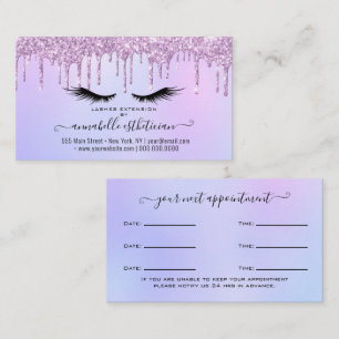 Carte De Visite Parties scintillant Purple Eyelash Extension Rende
