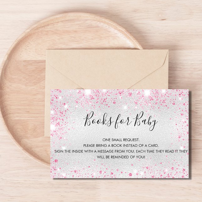 Carte De Visite Parties scintillant rose argent baby shower demand (Créateur téléchargé)
