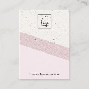 Carte De Visite Parties scintillant rose blanc en céramique Écran 