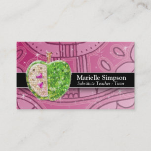 Carte De Visite Parties scintillant rose chaud Apple Substitut ens