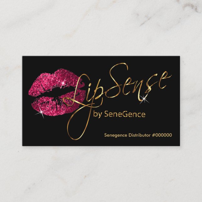 Carte De Visite Parties scintillant rose chaud et Gold Lipsense Se (Devant)