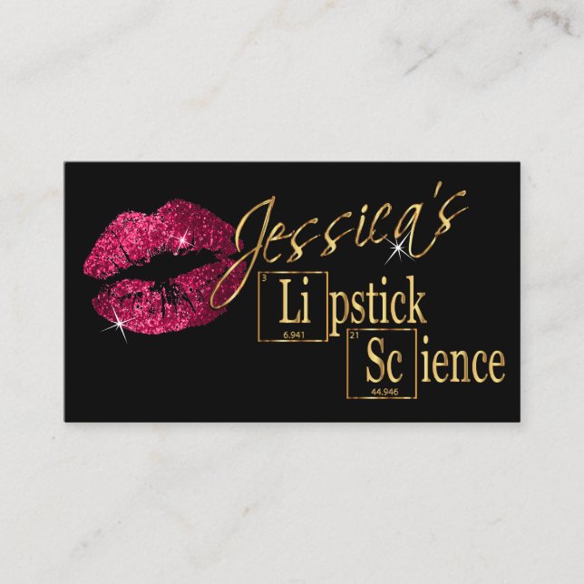 Carte De Visite Parties scintillant rose chaud et or 2 (Devant)
