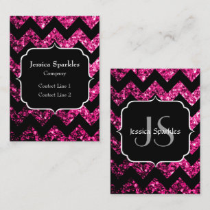 Carte De Visite Parties scintillant rose chaud scintille noir Chev