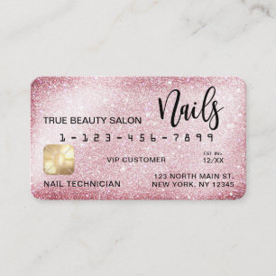 Carte De Visite Parties scintillant rose éclatante unique technolo