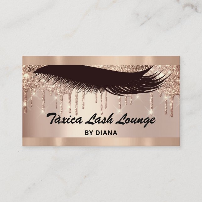 Carte De Visite Parties scintillant Rose Eyelash de maquillage QRC (Devant)