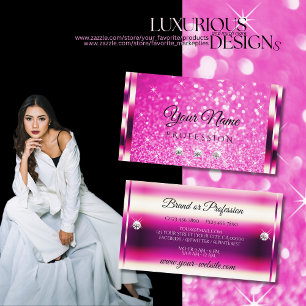 Carte De Visite Parties scintillant rose Fille Lumineuse Glamor Ét