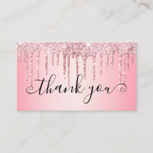 Carte De Visite Parties scintillant rose fille tendance Merci 