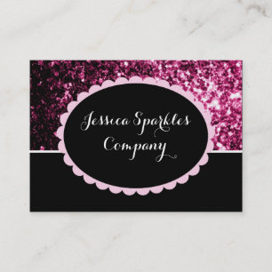 Carte De Visite Parties scintillant rose foncé brillant étincelant