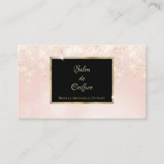 Carte De Visite Parties scintillant rose Glam Elegant Black and Go