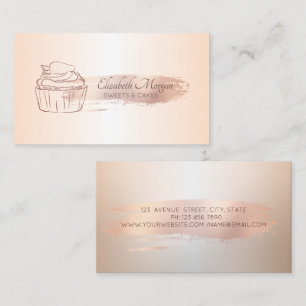 Carte De Visite Parties scintillant rose Gold Brush Stroke