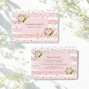 Carte De Visite Parties scintillant rose Gold Rose Blanc tendance