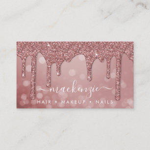 Carte De Visite Parties scintillant Rose Gold Sparkle de luxe Boke