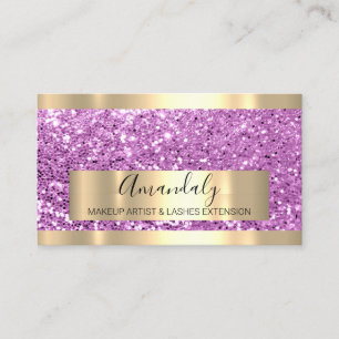 Carte De Visite Parties scintillant rose Golden Frame Glam rose mé