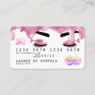 Carte De Visite parties scintillant rose gouttes d'eau dans les ho