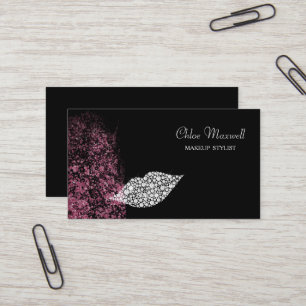 Carte De Visite Parties scintillant rose Lèvres Diamant blanc Arti