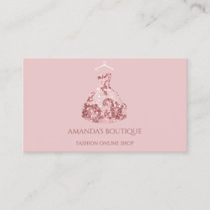 Carte De Visite Parties scintillant rose Logo Robe Mode Événement