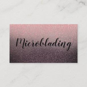 Carte De Visite Parties scintillant rose noire moderne chic ombre