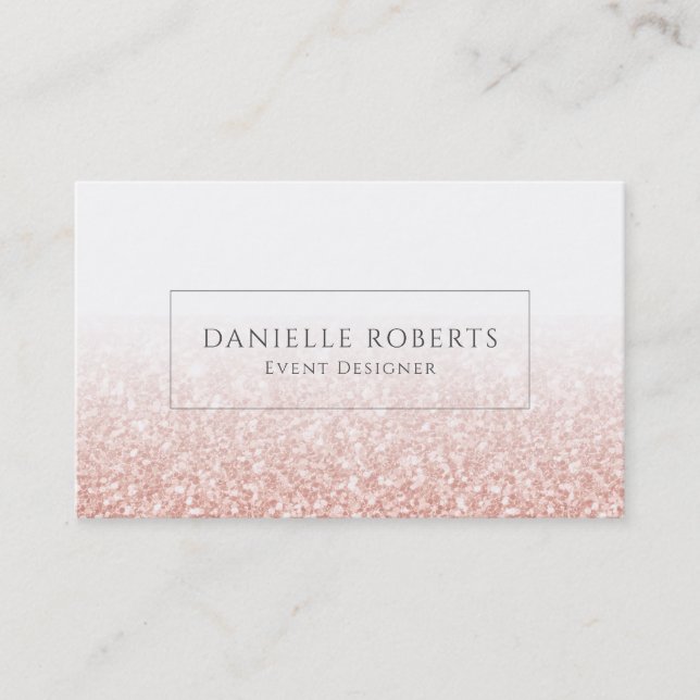 Carte De Visite parties scintillant rose-or fausse (Devant)