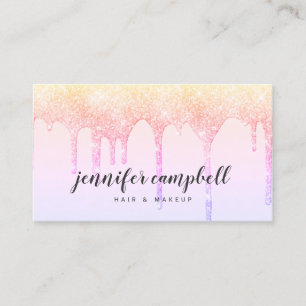 Carte De Visite parties scintillant rose pastel holographique gout