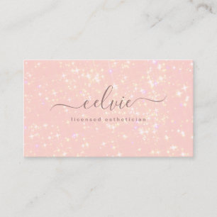 Carte De Visite Parties scintillant rose subtile moderne Bokeh  Ca