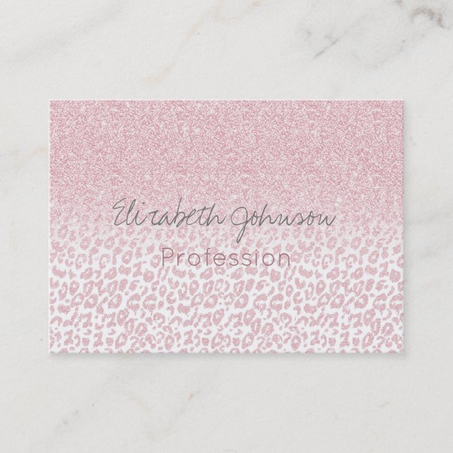 Carte De Visite Parties scintillant rose tendance et Ombre Emprein (Devant)