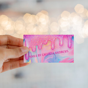 Carte De Visite Parties scintillant rose vibre Dérive pour la conc