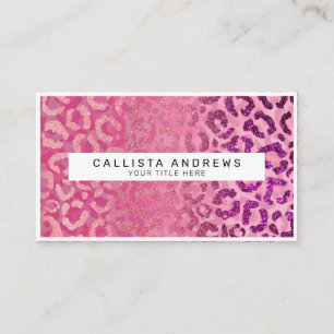 Carte De Visite Parties scintillant rose violet Poster de animal l