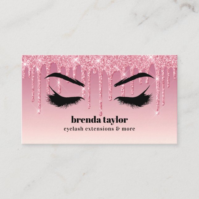 Carte De Visite Parties scintillant roses Eyelash Browbar professi (Devant)