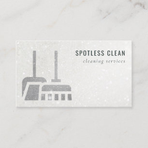 Carte De Visite Parties scintillant Silver Grey Service de nettoya