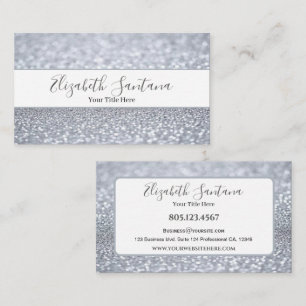 Carte De Visite Parties scintillant Silver Shimmery