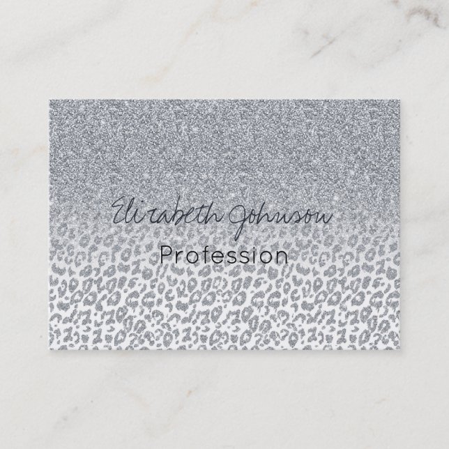 Carte De Visite Parties scintillant Silver tendance et Ombre Empre (Devant)