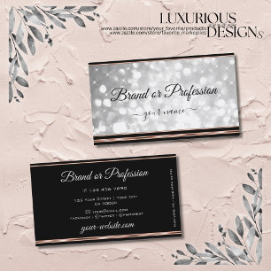 Carte De Visite Parties scintillant Silver tendance Stars Black Ro