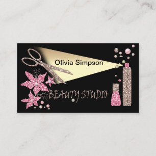 Carte De Visite Parties scintillant Styliste cheveux brillant cise