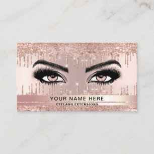 Carte De Visite Parties scintillant tendance Rose gouttes d'or Las