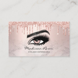 Carte De Visite Parties scintillant tendance Rose gouttes d'or Las