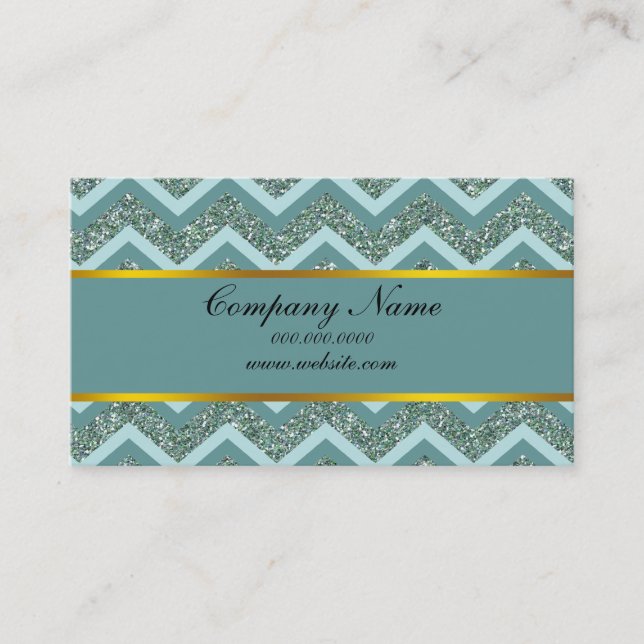 Carte De Visite Parties scintillant turquoise (Devant)