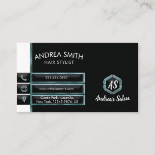 Carte De Visite Parties scintillant Turquoise minimaliste Foil Pro