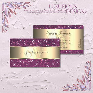Carte De Visite Parties scintillant violet Étoiles lumineuses Ini