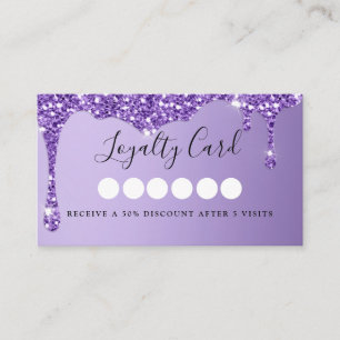 Carte De Visite Parties scintillant violet moderne Drop Salon & Sp