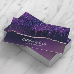 Carte De Visite Parties scintillant violet profonde Drives Or Agat